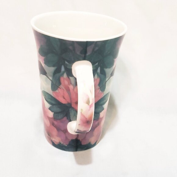 Hummingbird Azalea Flowers Burton & Burton Coffee Mug 13 oz Cup Pink Green White - Picture 5 of 8